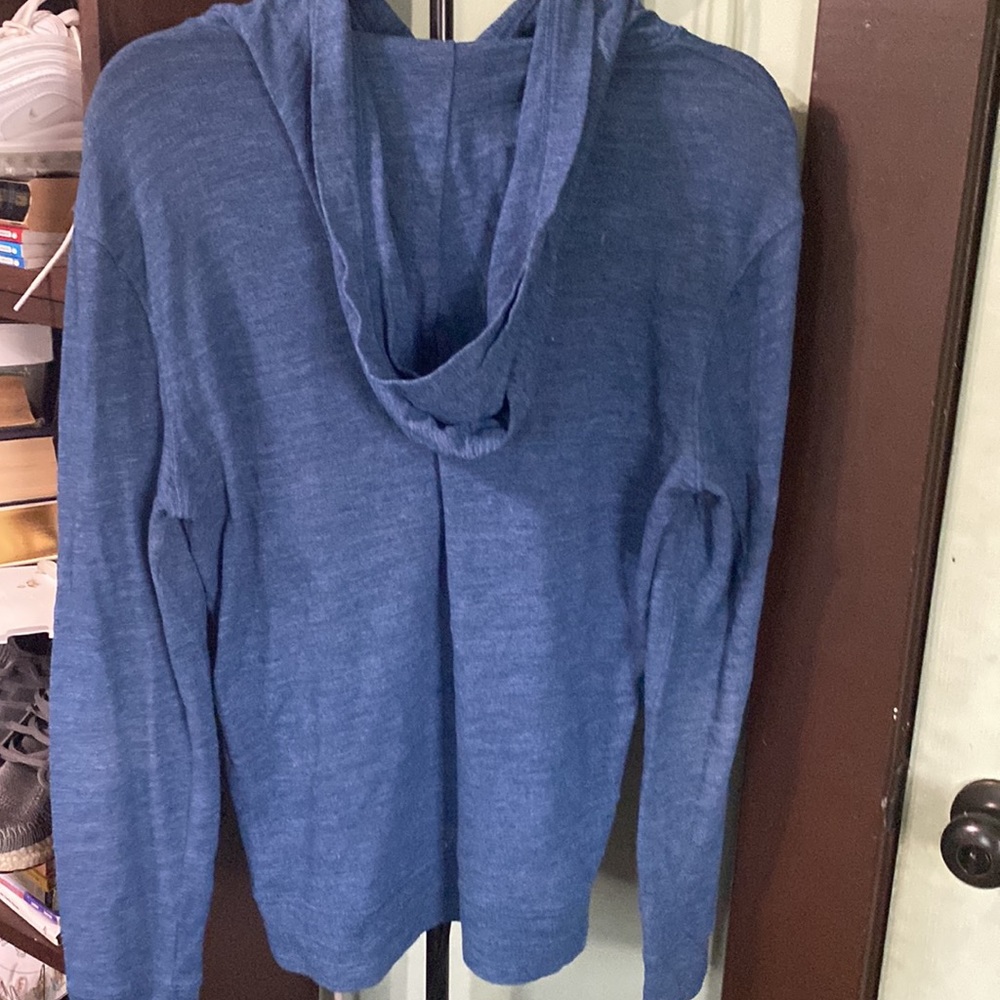 ‘American Eagle’ Mens Blue Hooded Long Sleeve Shirt. Never Warn. - Picture 2 of 3